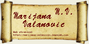Marijana Valanović vizit kartica